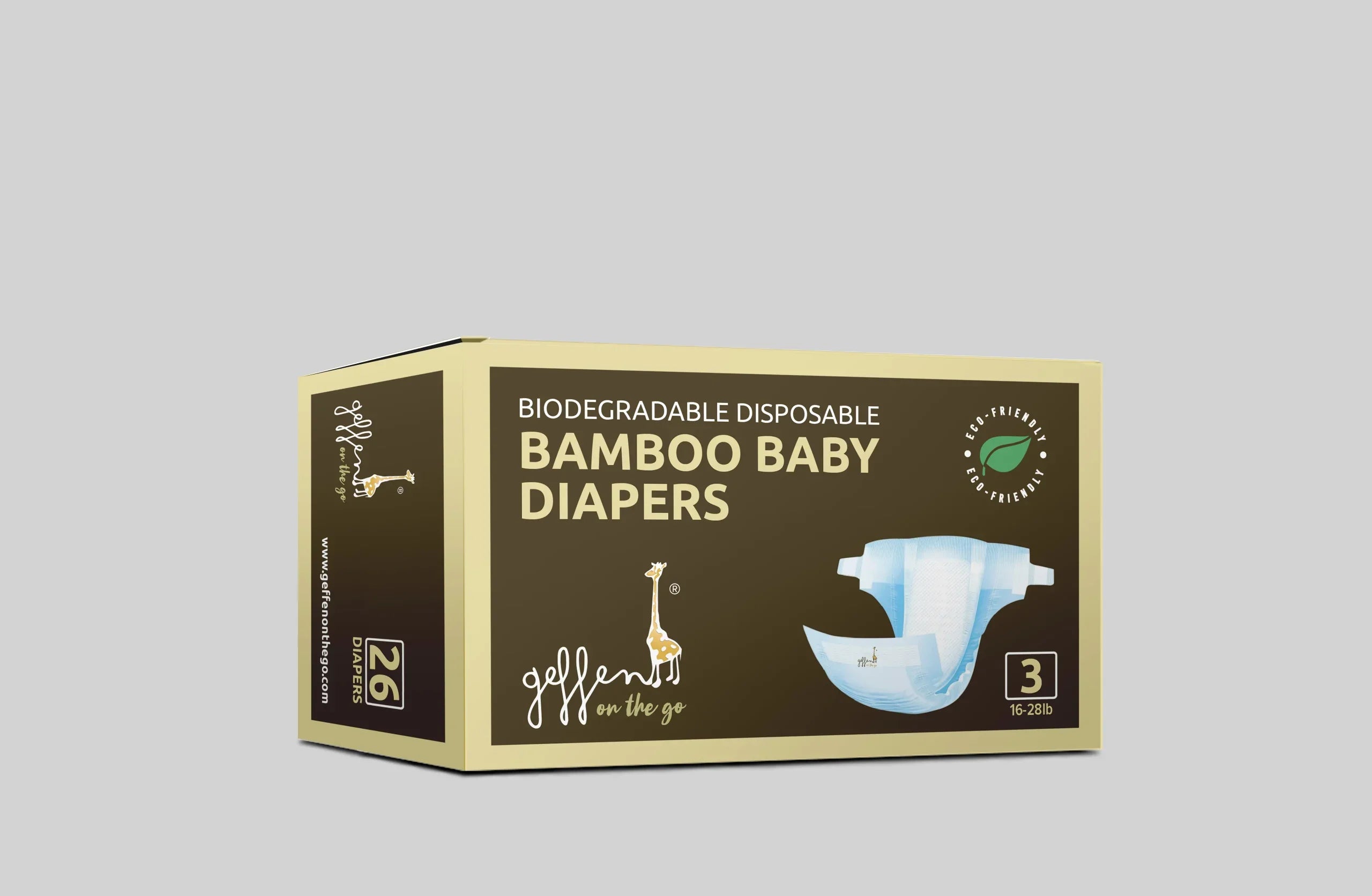 Geffen Bamboo Baby Diapers – Size 3 (13–20 lbs)