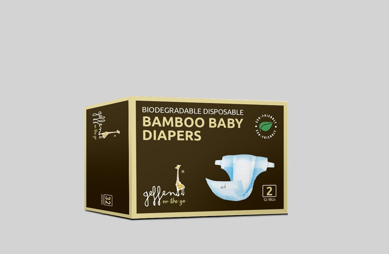 Geffen Bamboo Baby Diapers – Size 2 (12–18 lbs)