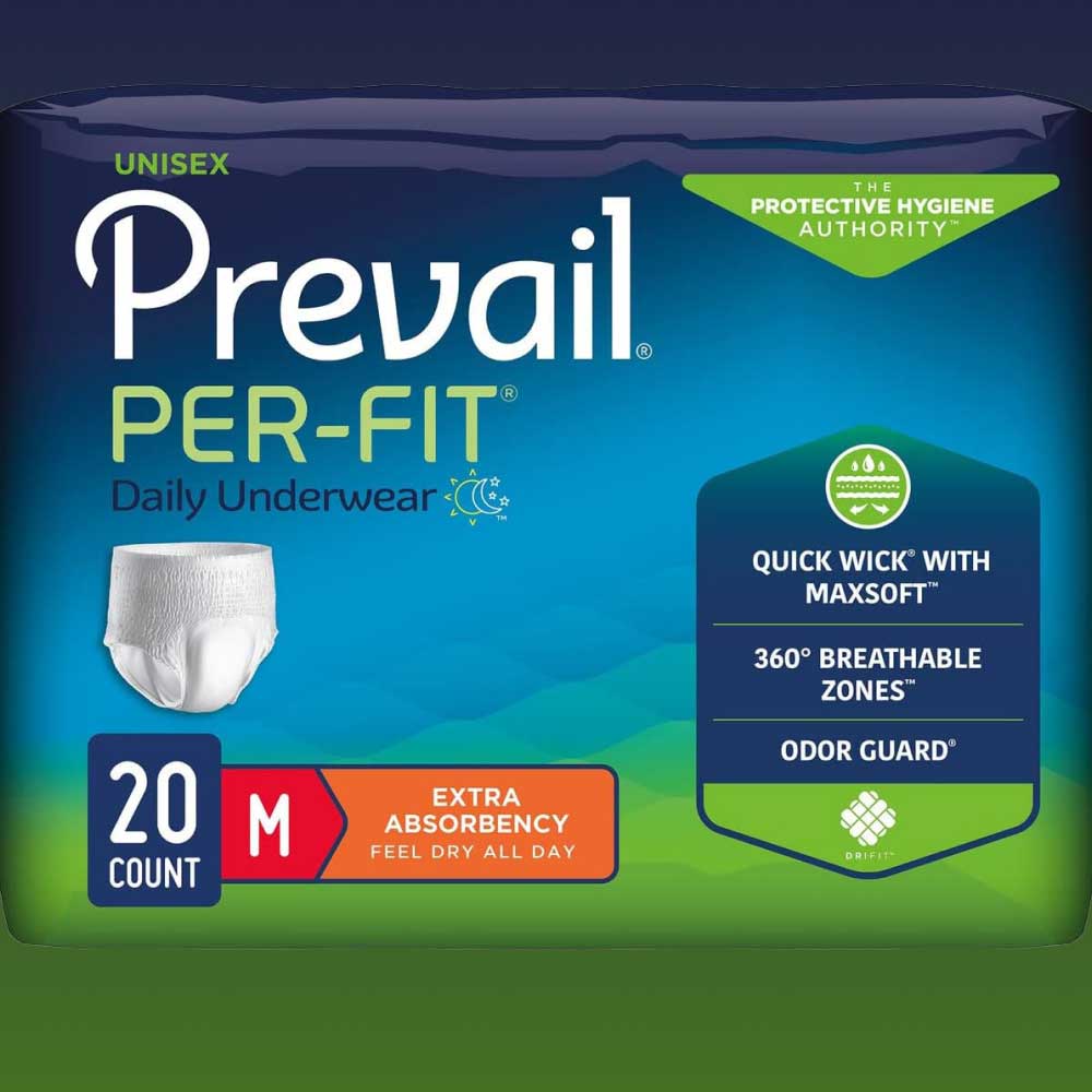 Prevail Incontinence Per-Fit Protective Underwear, Medium, 20 count