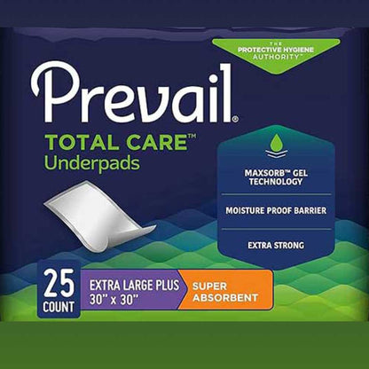 Prevail Incontinence Underpads, Super Absorbent, 30″ X 30″, 25 count