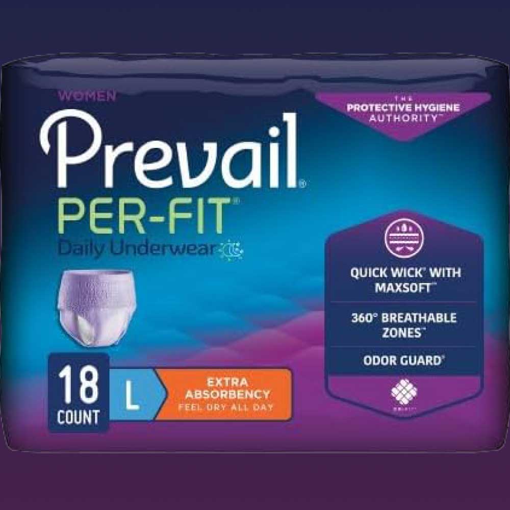 Prevail PER-FIT Incontinence Adult Briefs, Large, 18 count