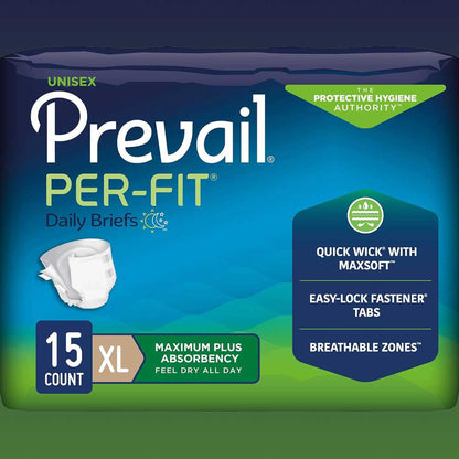 Prevail Nu-Fit Incontinence Adult Briefs, Size Extra Large, 15 count