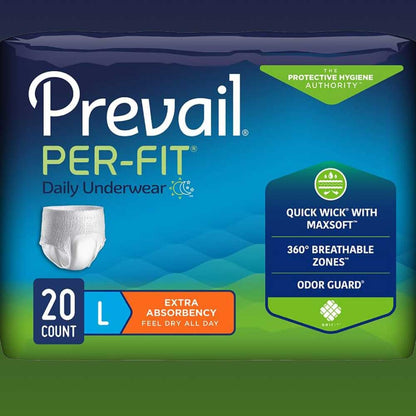 Prevail Incontinence Per-Fit Protective Underwear, Large, 20 count