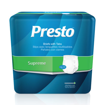 Presto Supreme Classic Protective Unisex Underwear, Adult Bariatric XXX-Large, 78" - 95" Maximum Absorbency, 32 Count (4 Bags of 8)